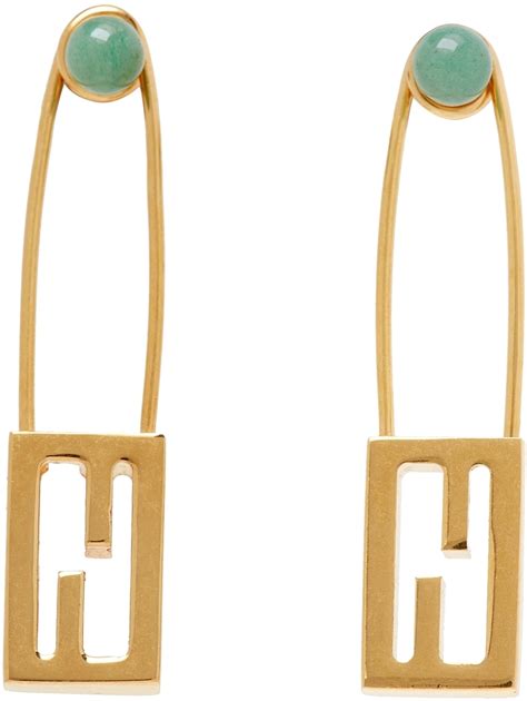 fendi stud baguette earrings|Fendi Earrings .